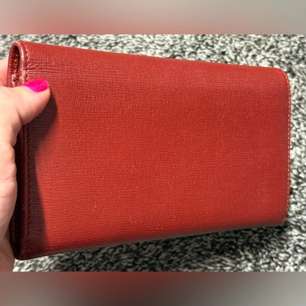 Gucci leather continental dark red wallet